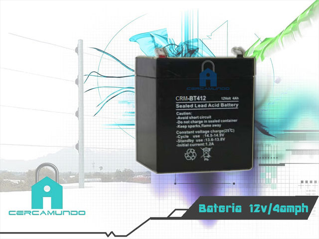 La batería CRM·BT412 es una batería recargable sellada,
de ácido-plomo, de 12VDC, 4A. Útil para alimentar No
breaks, lámparas de emergencia, equipos de sistemas de
alarmas, juguetes, cámaras de video, equipos de sonido
portátiles y más.
Características
• 